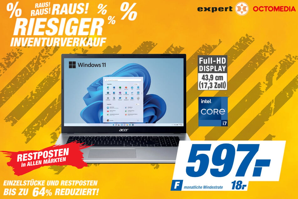 Acer-Notebook für 597 Euro.