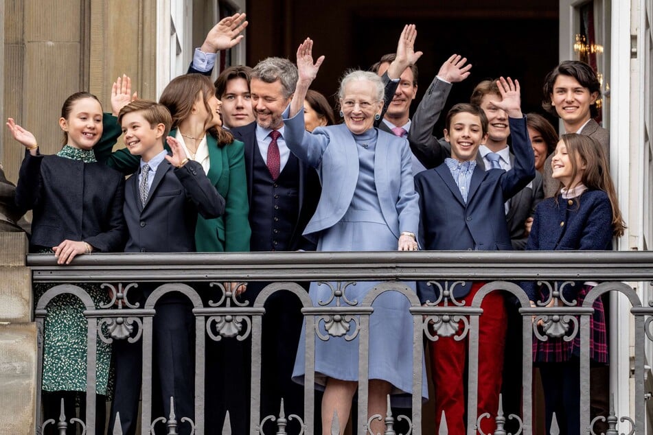 Die dänische Royal-Family bei Margrethe 83. Geburtstag im April 2023.
