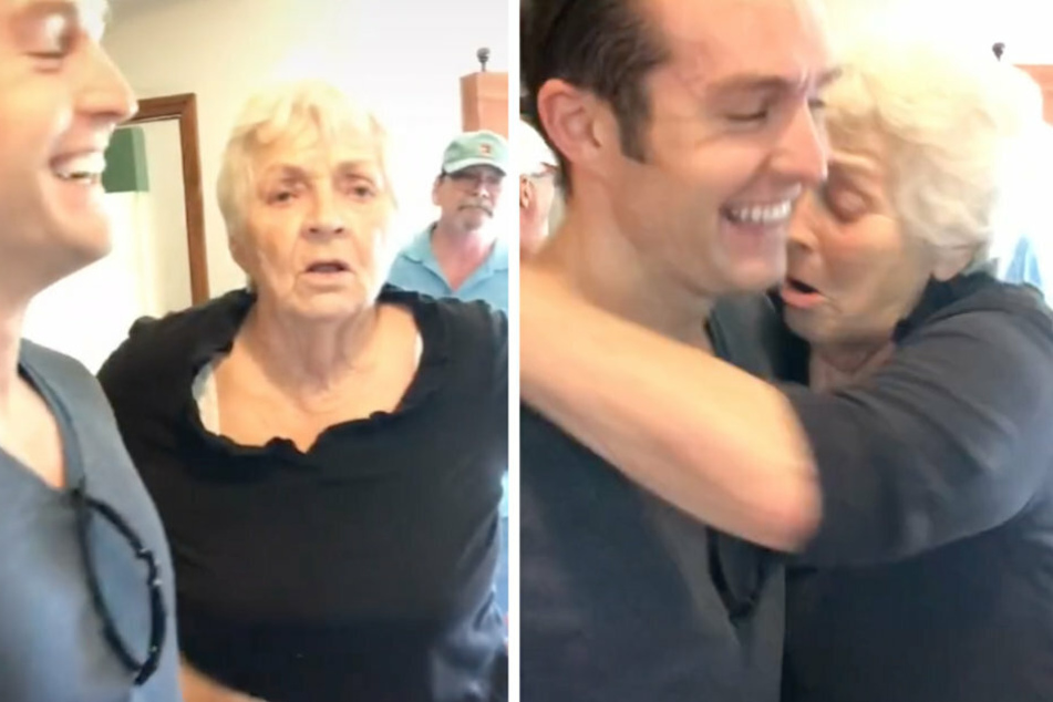 "Wer bist du eigentlich?", fragt die Oma Amanda (l). Als klar wird, dass das Baby von den beiden stammt, fällt sie ihrem "Zachy", wie sie ihn nennt, um den Hals.