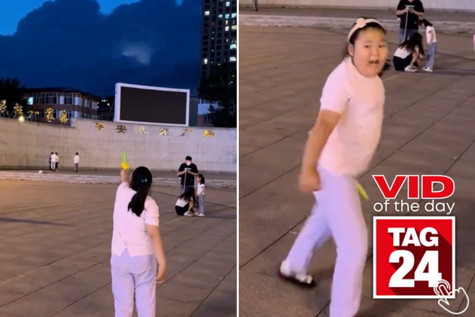 The little girl was stunned when her pretend magic actually worked!