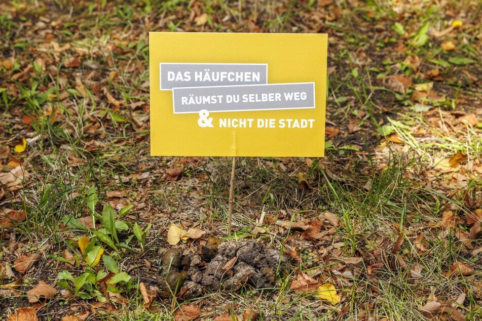 Die Stadt Freital hat einige Haufen mit diesen Schildern markiert.