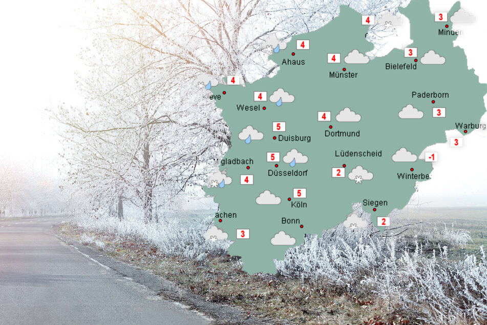 Neue Woche in NRW startet mit Regen und Schnee im Bergland