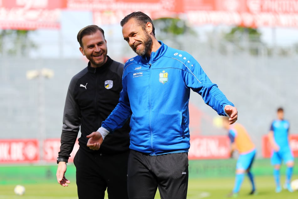 René Klingbeil (l.) und Christian Tiffert (r.) vor dem Spiel.