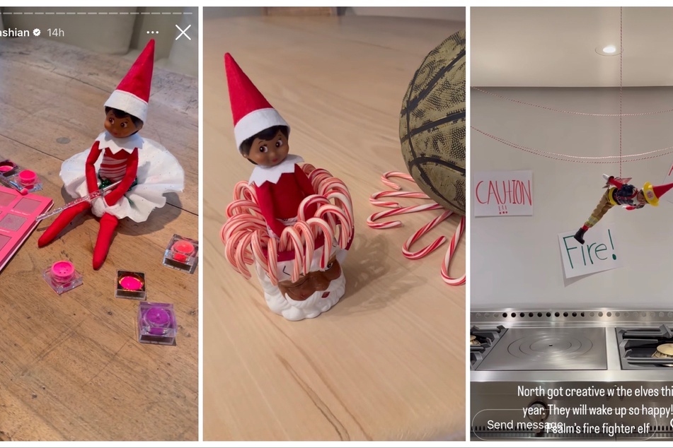 Kim Kardashian showed off the custom-made elves North West created for each of her siblings on Instagram.