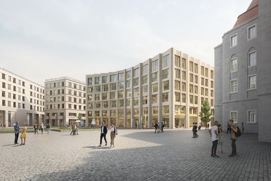 Das letzte Puzzlestück am Postplatz: Die Fassadengliederung dieses geplanten Bürogebäudes soll an das Schauspielhaus erinnern - und gefällt der Kommission.