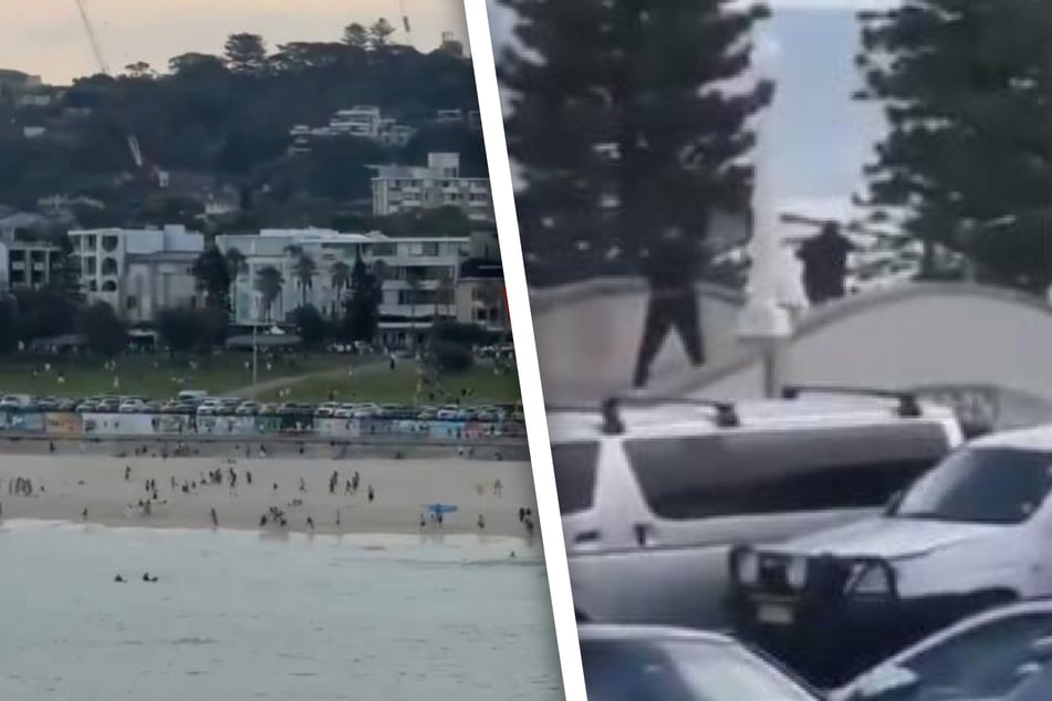 Am Bondi Beach fielen am Sonntagabend Schüsse! Aufnahmen auf X zeigen dramatische Szenen.