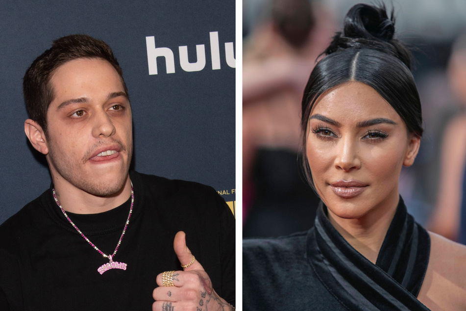 Kim Kardashian (r.) posted her first Instagram pics with Pete Davidson on Friday.