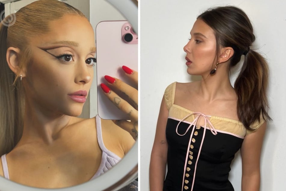 Millie Bobby Brown (r.) paid tribute to Ariana Grande with her latest post.