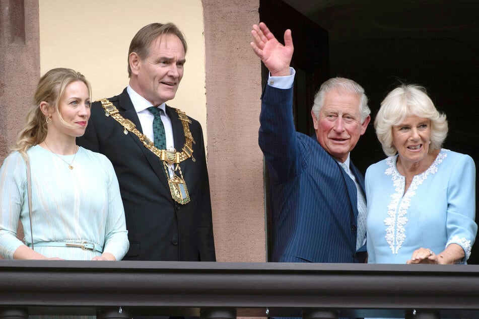 Leipzigs OB Jung und Frau Ayleena hatten im Mai 2019 Prinz Charles und Camilla zu Gast.