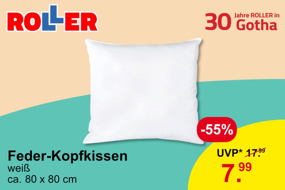 Feder-Kopfkissen für 7,99 statt 17,99 Euro (UVP)*.