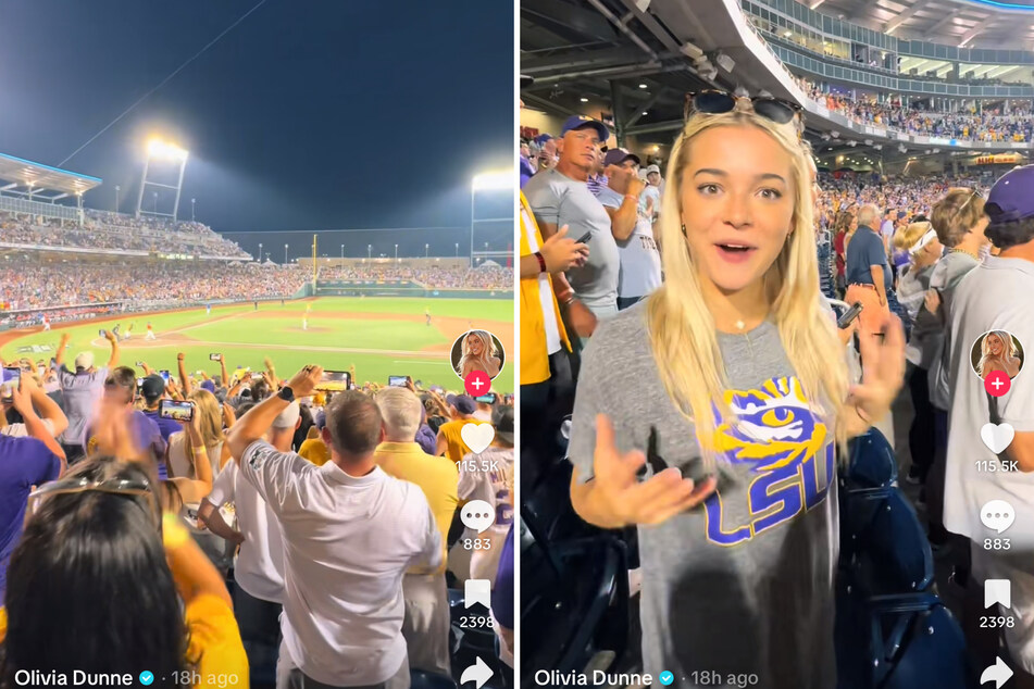 Olivia Dunne jumps for joy in viral College World Series TikTok