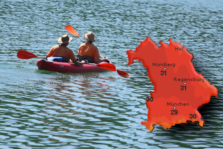 Abkühlung gesucht: Die Temperaturen in Bayern lassen sich wohl nur auf dem Wasser aushalten.