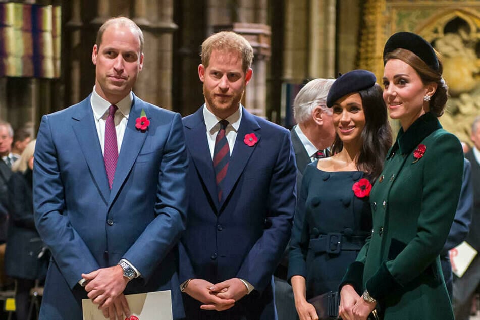 Sie galten als die "Fabulous Four" (v.l.n.r.): Prinz William (38), Prinz Harry, Herzogin Meghan und Herzogin Kate (39).