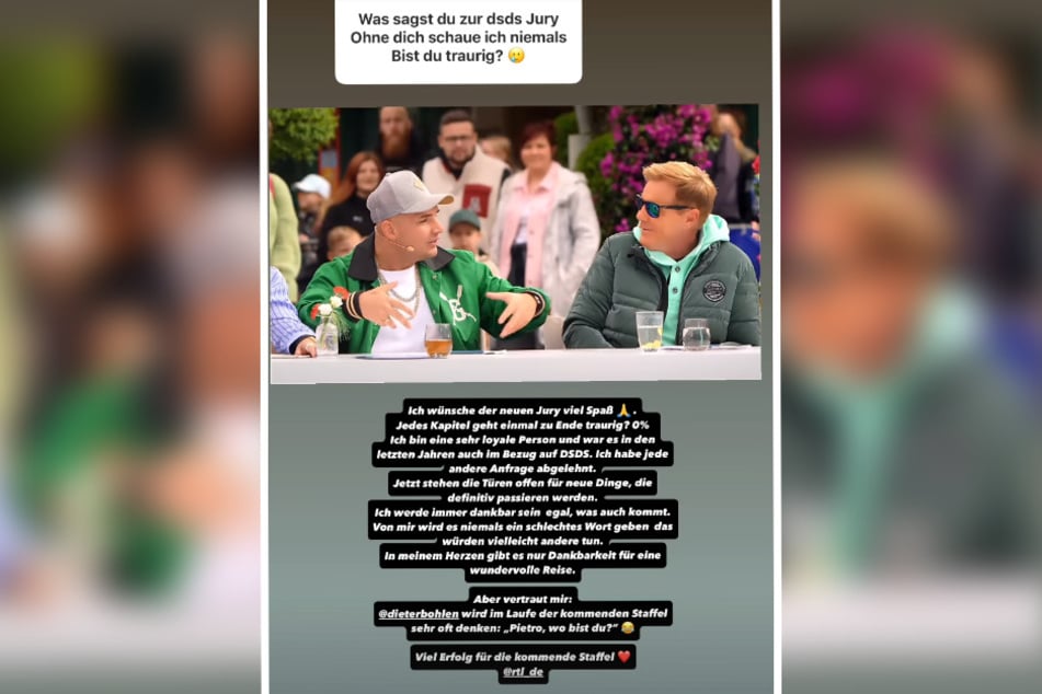 Pietro Lombardi ist sich sicher, dass Dieter Bohlen den Halbitaliener irgendwann vermissen werde.
