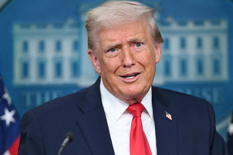 President Donald Trump focused on old grievances as he spoke at a press conference marking one year back in office.