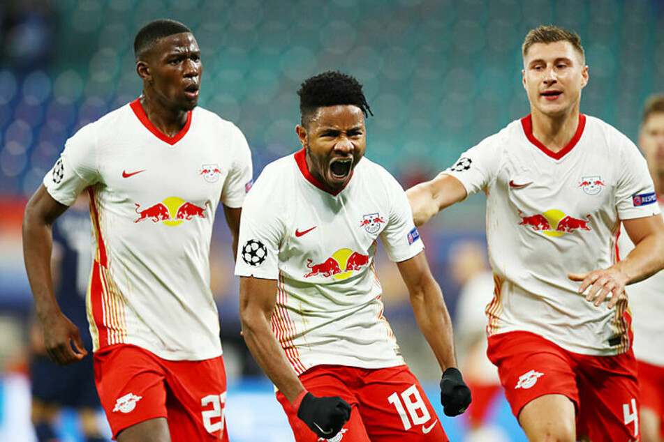 Christopher Nkunku erzielte in der 42. Minute den 1:1-Ausgleich für RB Leipzig.