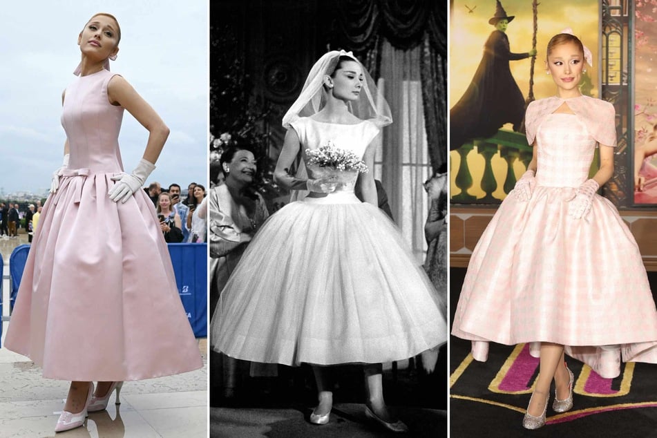 One outfit from Funny Face has gained icon status of its own – the drop waist fit and flare wedding dress that Audrey's character dons.