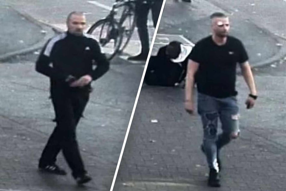 Die Polizei sucht mit diesen Fotos nach zwei Männern, die einen 39-Jährigen an der KVB-Haltestelle Dasselstraße angegriffen haben sollen.