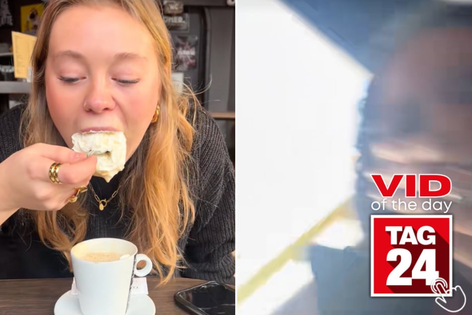 Today's Viral Video of the Day features a hilarious hot chocolate fail where a girl got whipped cream everywhere!