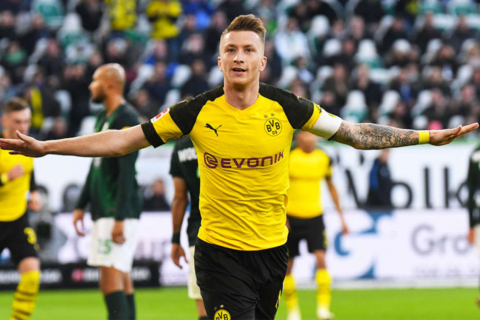 BVB-Kapitän Marco Reus erzielte das entscheidende Tor für Dortmund in Wolfsburg. Es war bereits das sechste Saisontor in der Bundesliga für den deutschen Nationalspieler.