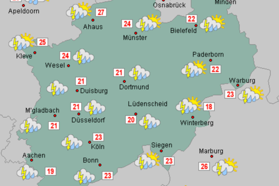 Am Donnerstag werden in NRW schwere Gewitter erwartet!