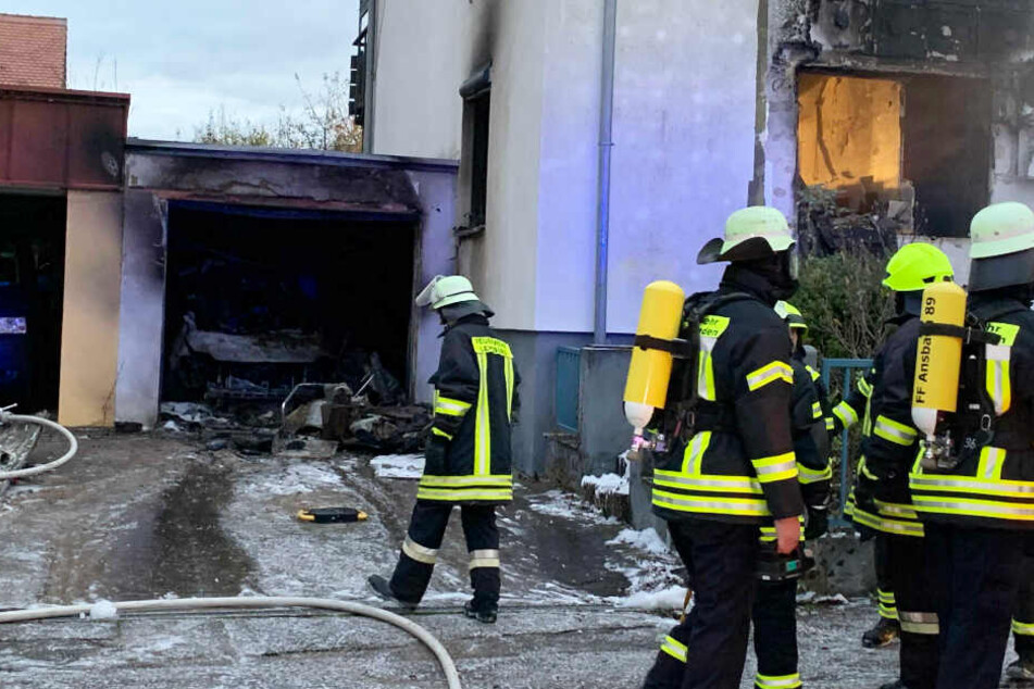 In Ansbach ist am Donnerstag ein Reiheneckhaus explodiert.