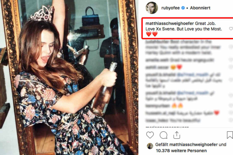 Mit diesem süßen Kommentar macht er seine Liebe zu Ruby O. Fee (22) offiziell.