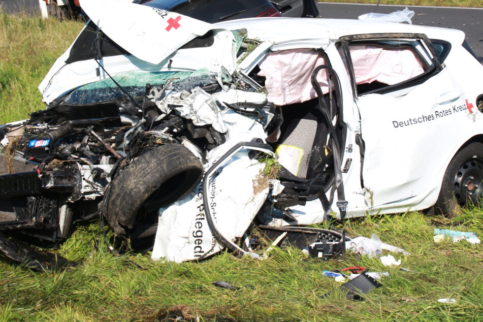 An dem schweren Unfall im südlichen Vogelsberg war ein Auto des Deutschen Roten Kreuzes beteiligt.