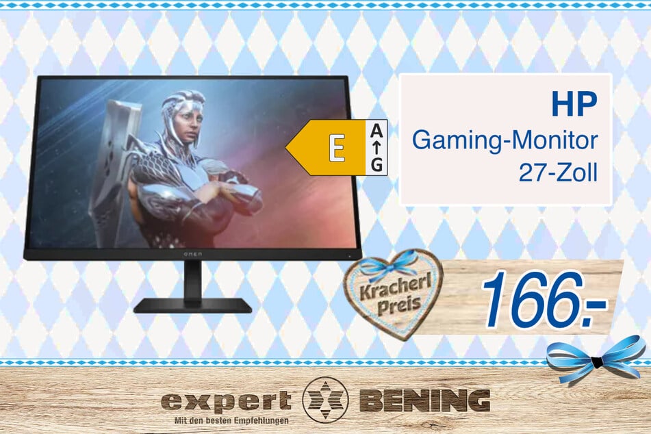 27-Zoll HP Gaming Monitor OMEN für 166 Euro.