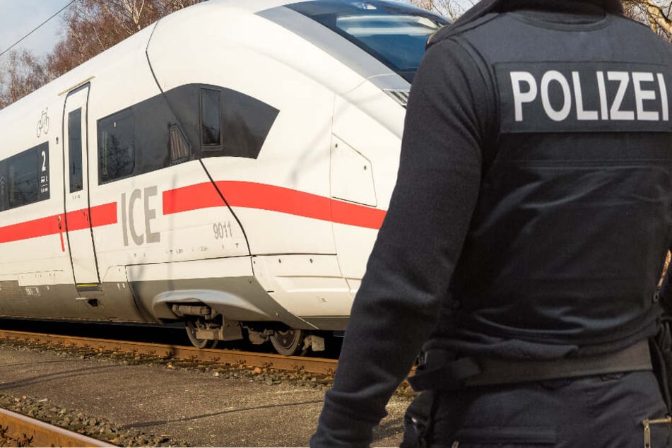 Die Polizei stoppt den ICE am Frankfurter Südbahnhof (Symbolbild).