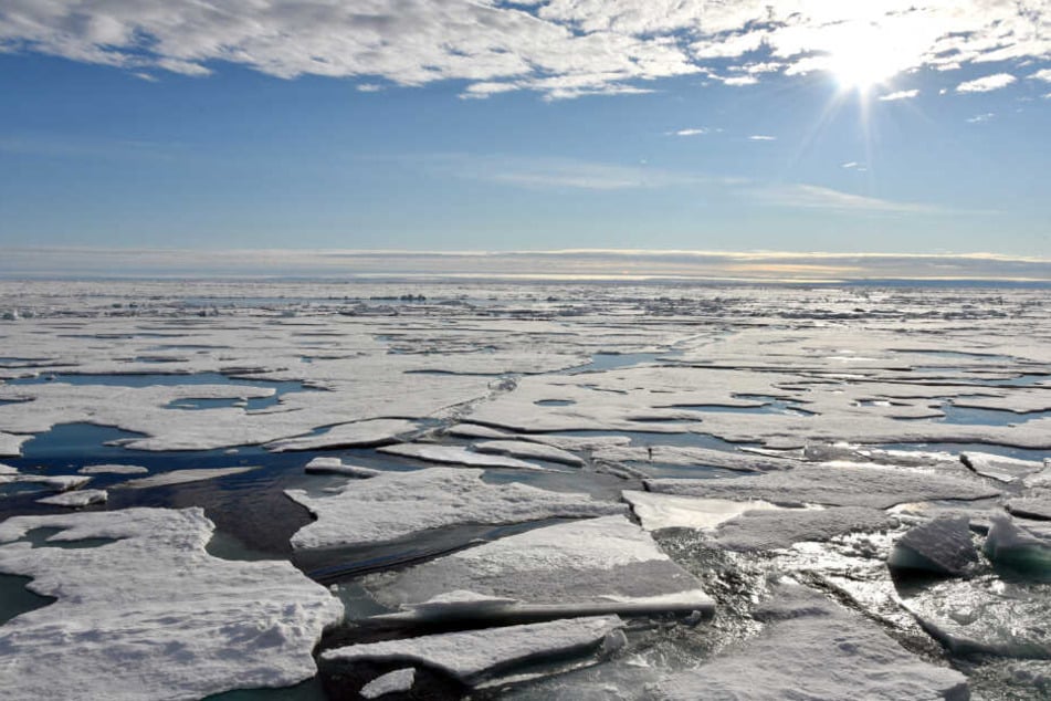 Auf dem Arktischen Ozean am Nordpol schwimmen mehrere Eisplatten. Der Meeresspiegel steigt generell mit dem Klimawandel - doch regional mit extremen Unterschieden.
