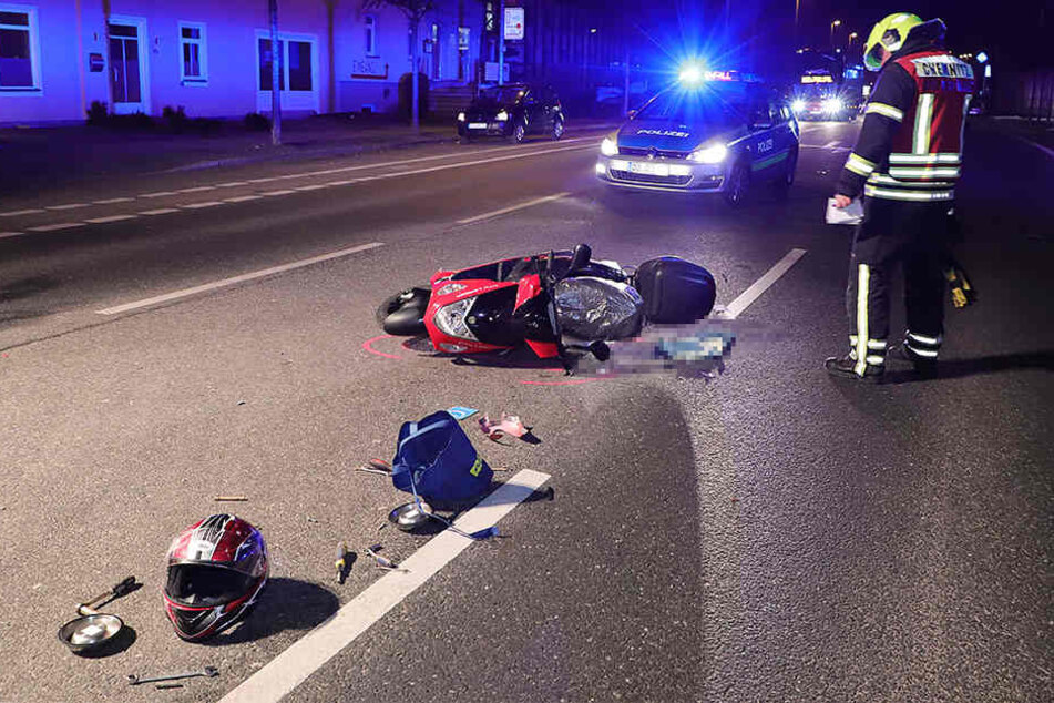 Der Biker wurde bei dem Unfall schwer verletzt.