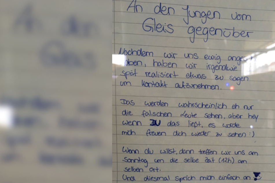 Mit diesem Brief sucht ein Mädchen nach dem Jungen.