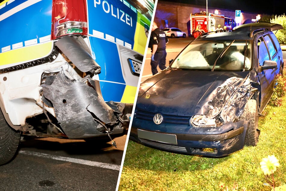 Kollision mit Streifenwagen beendet Verfolgungsjagd durch Sächsische Schweiz