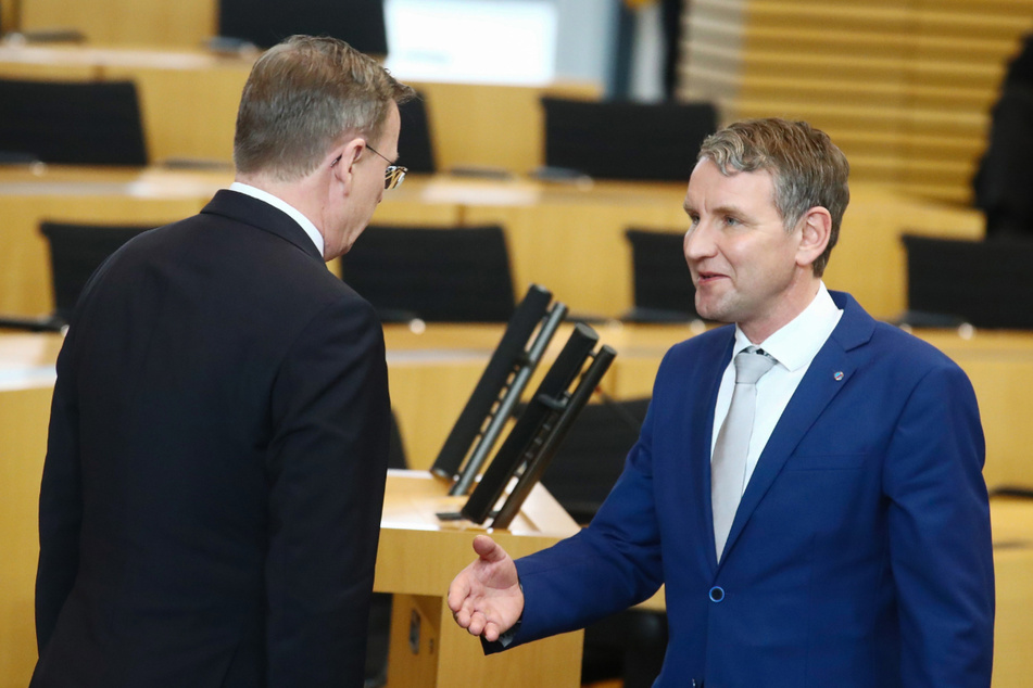 Thüringens Ministerpräsident Bodo Ramelow (64, Linke) und AfD-Frontmann Björn Höcke (48) sind keine Freunde. Eine Koalition beider Parteien ist ausgeschlossen. (Archivbild)