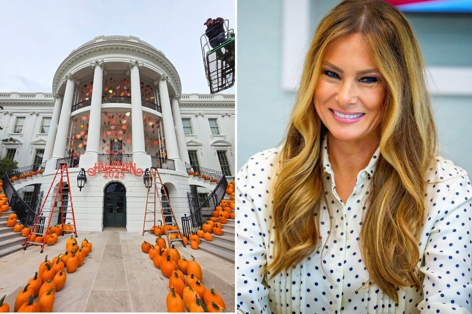 On Tuesday, Melania Trump revealed her new Halloween decorations at the White House as her husband Donald Trump continues construction on his ballroom.