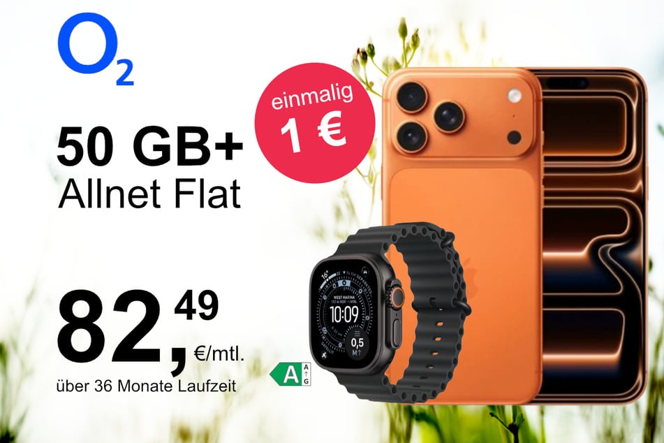Das iPhone 17 Pro Max mit Watch Ultra 3 im Bundle für einmalig nur 1 Euro bei o2.