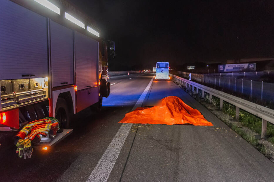Das tote Pferd wurde abgedeckt.