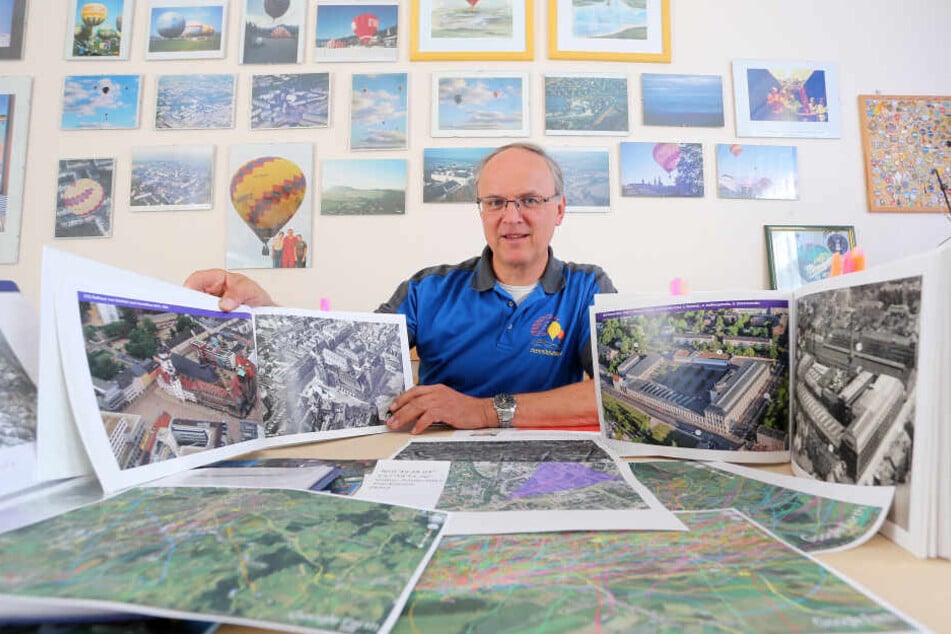 Für die Luftbilder von Chemnitz war Christian Köhler (59) rund 500 Stunden mit dem Ballon unterwegs.