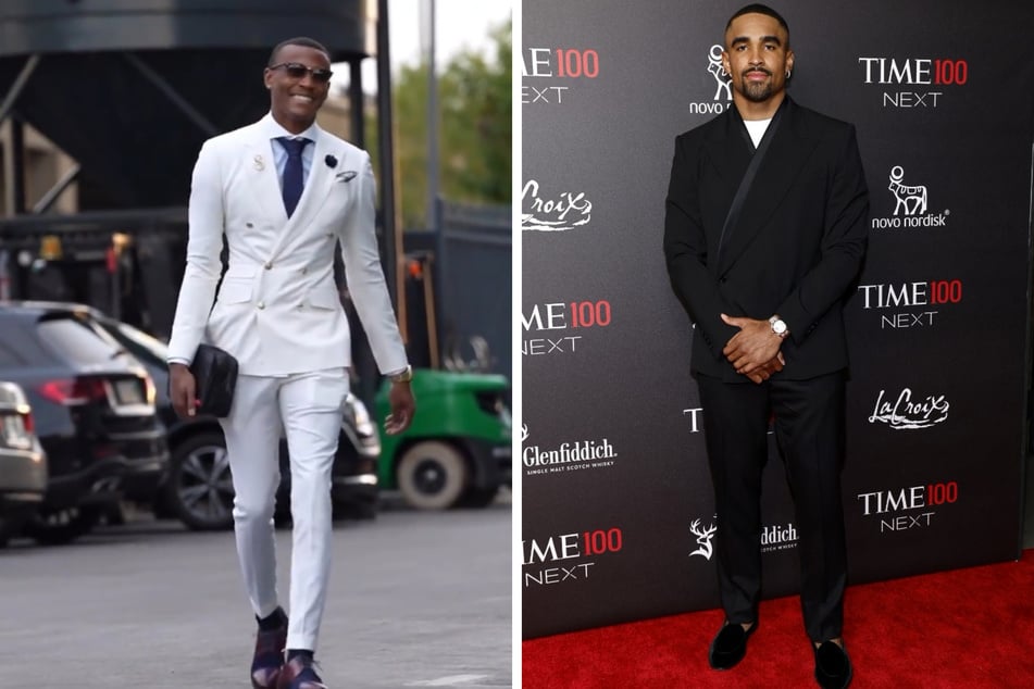 Led by DeVonta Smith (l.) and Jalen Hurts, the Philadelphia Eagles are currently the fashion trendsetters of the league.