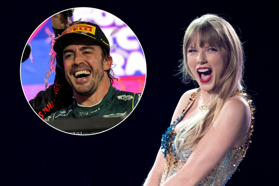 Fans are buzzing after celebrity gossip page DeuxMoi shared a blind item suggesting Taylor Swift (r) is dating Formula 1 star Fernando Alonso.