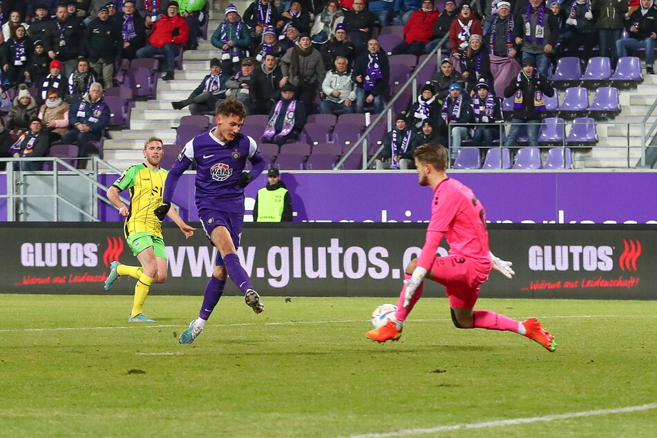 Auf die Tore von Omar Sijaric (21) zählt der FC Erzgebirge auch im heißen März.