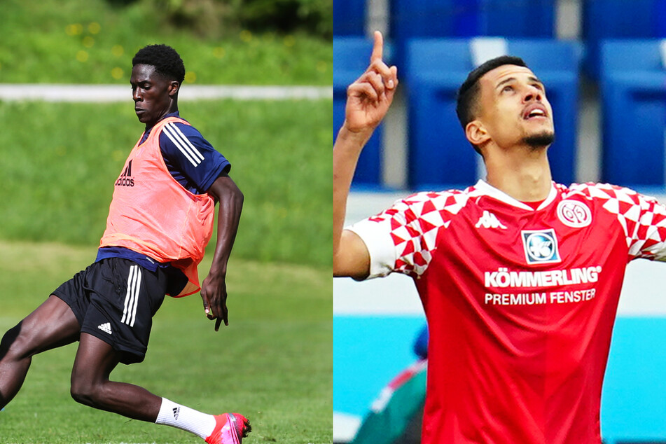 Amadou Onana (19, l.) und Robert Glatzel (27) sind nach ihren Corona-Infektionen ins Training des Hamburger SV zurückgekehrt. (Archivfotos)