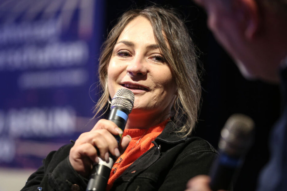 Kristina Vogel bei der Pressekonferenz von der Eröffnung der Bahnrad-WM in Berlin.