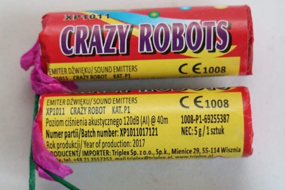 Blitzknallkörper "Crazy Robots" der Fa. Triplex in der „P1“-Einstufung