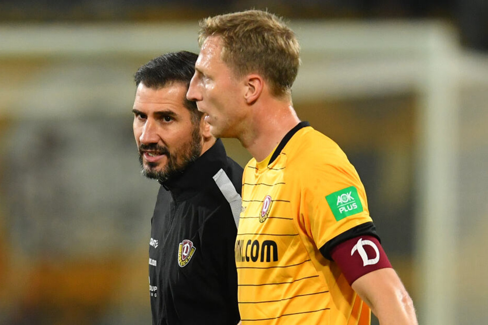 Kapitän Marco Hartmann (r.) bedauert das Aus von Trainer Cristian Fiel.