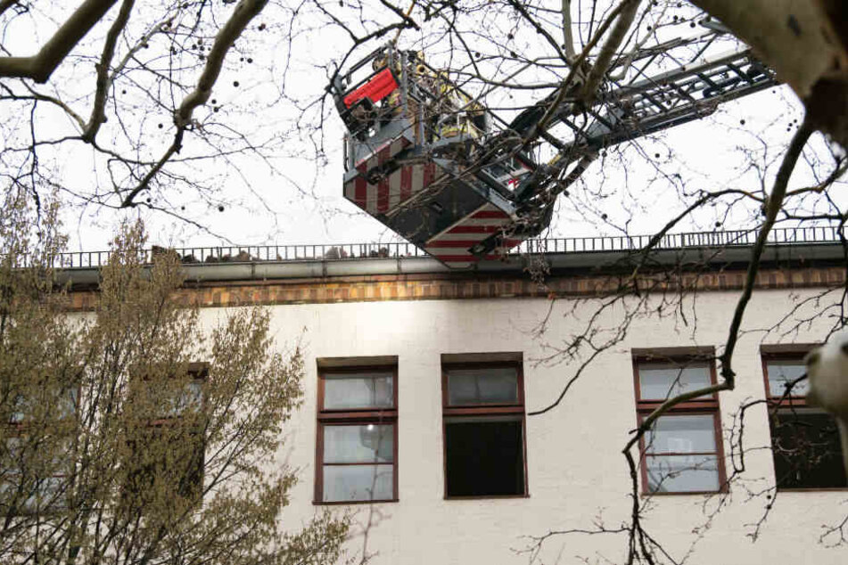 Mit einer Drehleiter mussten zwei Anwohner gerettet werden.