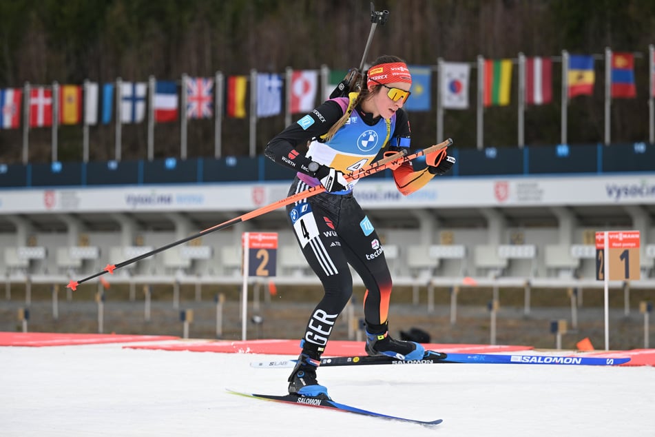 Dort, wo sie ist, wollen die deutschen Nachwuchs-Athleten einmal hin: Vanessa Voigt (26) bei den Biathlon-Weltmeisterschaften. (Symbolbild).