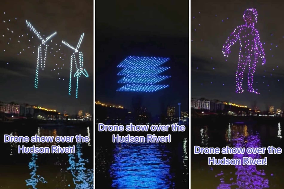 New York sees dazzling drone show soar above Hudson River