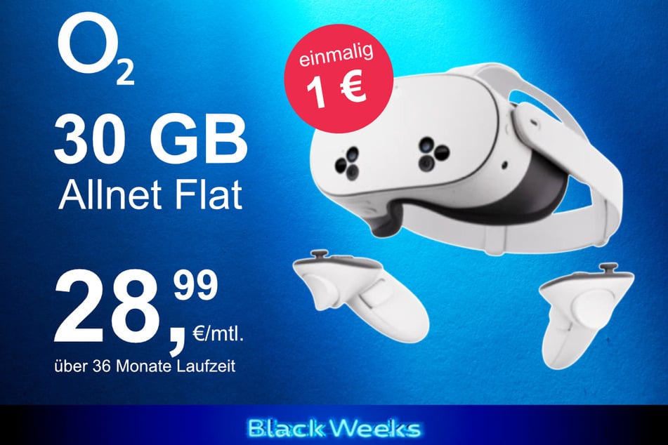 Die Meta Quest 3s im o2 Mobile M inkl. 30 GB+ für einmalig nur 1 Euro.